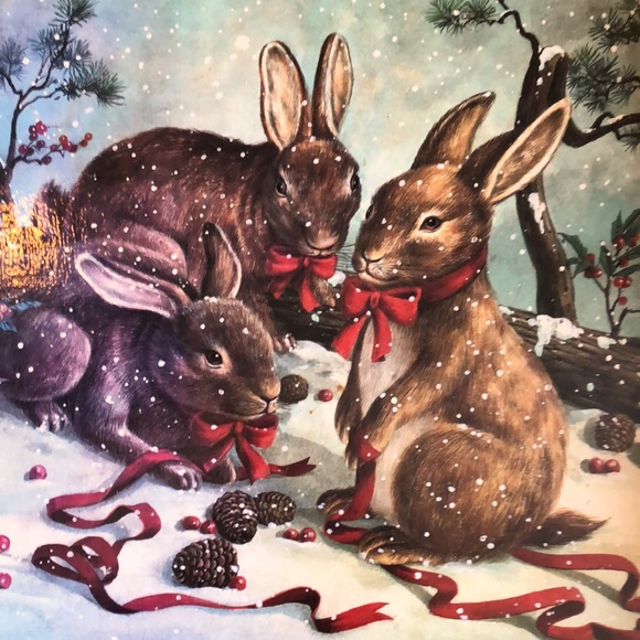 COPY - Holiday bunny wood tray. - Picture 2 of 2